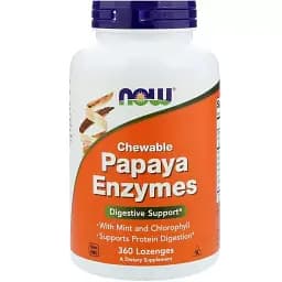 Травні ферменти Now Foods Папаї Papaya Enzymes 360 льодяників