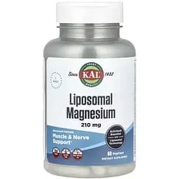 Дієтична добавка KAL Liposomal Magnesium 210 мг 60 вегетаріанських капсул - мініатюра 1
