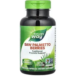 Со Пальметто Nature's Way Saw Palmetto ягоди 585 мг 180 веганських капсул
