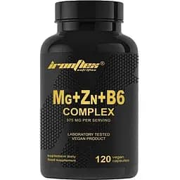 Комплексна добавка IronFlex Mg+Zn+B6, 120 вегакапсул для природної підтримки нервової та імунної систем