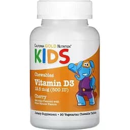 Вітамін D3 для дітей California Gold Nutrition смак вишні 90 жувальних цукерок