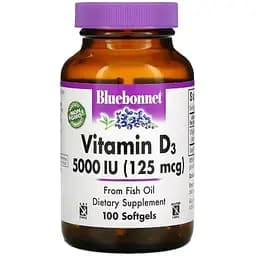 Витамин D3 Bluebonnet Nutrition 125 мкг 100 капсул