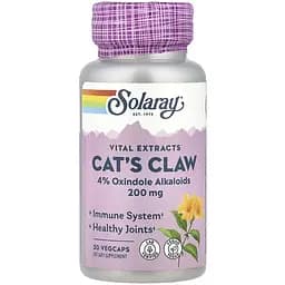 Котячий кіготь Solaray Cat's Claw 200 мг 30 веганських капсул - мініатюра 1