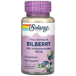Екстракт чорниці Solaray Bilberry Berry Extract 42 мг 60 веганських капсул - мініатюра 1