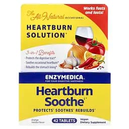 Комплекс для полегшення печії Enzymedica Heartburn Soothe зі смаком апельсину та ванілі 42 жувальні таблетки - мініатюра 2