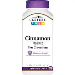 Натуральна добавка 21st Century Cinnamon Plus Chromium 2000 mg 120 вегакапсул