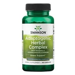 Комплекс адаптогенный Swanson Adaptogenic Herbal Complex Rhodiola Ashwagandha Ginseng 60 caps (1086-100-43-2350147-20)