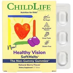 Комплекс здоровий зір для дітей ChildLife Healthy Vision SoftMelts Natural Berry Flavor 27 шт. (CDL10050)