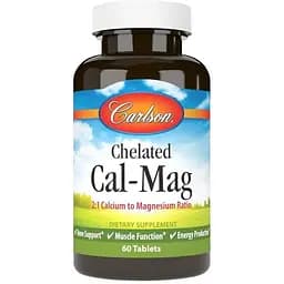 Вітаміни та мінерали Carlson Labs Chelated Cal-Mag, 60 капсул