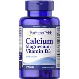 Вітаміни та мінерали Puritan's Pride Calcium Magnesium Vitamin D3, 120 каплет - мініатюра 1