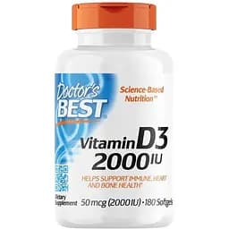 Вітаміни та мінерали Doctor's Best Vitamin D3 2000 IU, 180 капсул