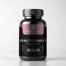 Комплекс для шкіри волосся і нігтів VitalHarmony Beauty Complex Super Strength 90 капсул на основі гіалуронової кислоти