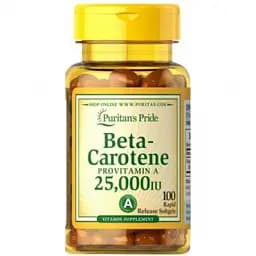 Бета-каротин Puritan's Pride Beta-Carotene 7500 мкг 100 капсул