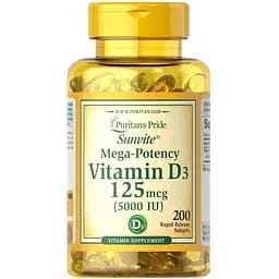 Вітаміни та мінерали Puritan's Pride Vitamin D3 5000 IU 200 капсул