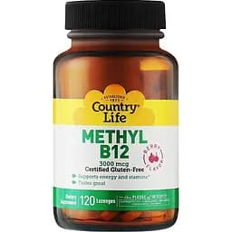 Вітаміни Country Life Methyl B12 3000 мкг 120 пастилок