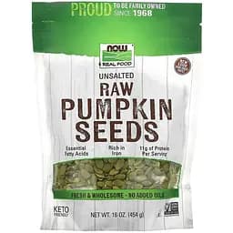 Насіння гарбуза Now Foods Pumkin Seeds Raw 454 г - мініатюра 1