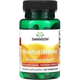 Витамин В1 Swanson Benfotiamine 300 mg Maximum Potency 60 вегакапсул