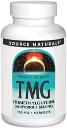 Натуральна добавка Source Naturals TMG 750 mg, 60 таблеток