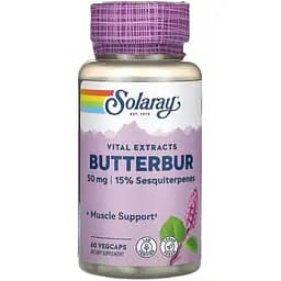 Екстракт кореня білокопитника Solaray Butterbur 50 мг 60 вегетаріанських капсул