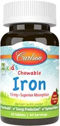 Вітаміни та мінерали Carlson Labs Kid's Chewable Iron, 60 таблеток Полуниця