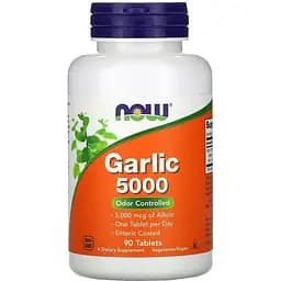 Натуральна добавка Now Garlic 5000, 90 таблеток