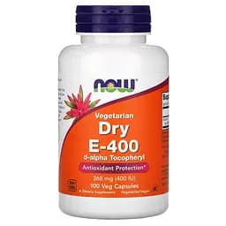 Вітаміни та мінерали NOW Vegetarian Dry E-400, 100 вегакапсул