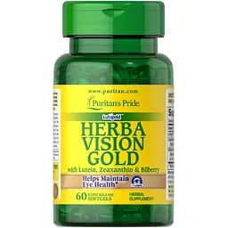 Натуральна добавка Puritan's Pride Herbavision Gold with Lutein Bilberry and Zeaxanthin 60 капсул