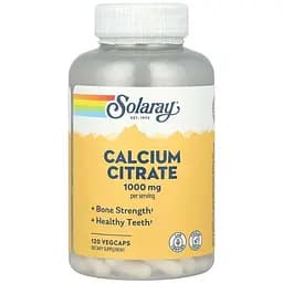 Витамины и минералы Solaray Calcium Citrate 1000 mg, 120 вегакапсул