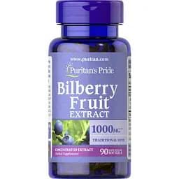 Натуральна добавка Puritan's Pride Bilberry Fruit Extract 1000 mg 90 капсул