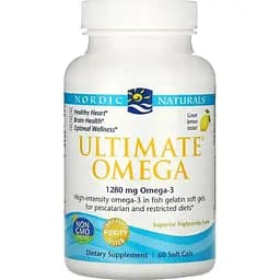 Риб'ячий Жир Nordic Naturals Ultimate Omega зі смаком лимона 1000 мг 60 м'яких капсул