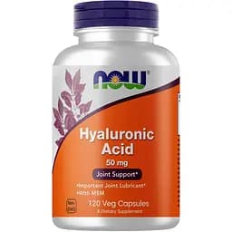 Препарат для суставов и связок Now Hyaluronic Acid 50 mg 120 вегакапсул