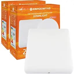 Набір світильник точковий накладний Євросвітло 24Вт квадрат LED-SS-170-24 4200К без рамки 2 шт. (59002)