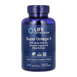 Жирні кислоти Life Extension Super Omega-3 EPA/DHA Fish Oil Sesame Lignans Olive Extract  240 softgels