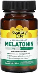 Натуральна добавка Country Life Melatonin 1 mg, 60 таблеток