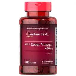 Натуральна добавка Puritan's Pride Apple Cider Vinegar 480 mg, 200 таблеток