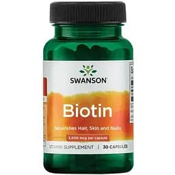 Витамины и минералы Swanson Biotin 5000 мкг 30 капсул