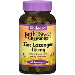 Цинк Bluebonnet Nutrition EarthSweet Chewables со вкусом апельсина 15 мг 60 таблеток