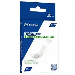 Пластир MP MedPlast бактерицидний на полімерній прозорій основі 20 шт.