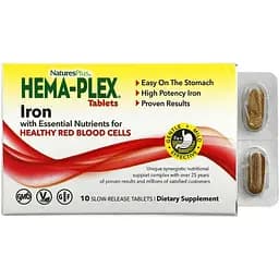 Залізо Nature's Plus Hema-Plex 10 таблеток