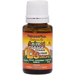 Витамины и минералы Natures Plus Animal Parade Vitamin D3 Liquid Drops 10 мл Апельсин