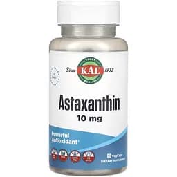 Натуральна добавка KAL Astaxanthin 10 mg, 60 вегакапсул