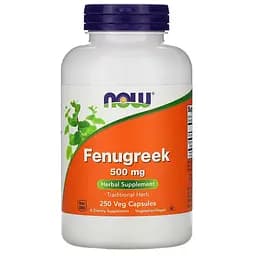 Натуральна добавка NOW Fenugreek 500 mg, 250 капсул - мініатюра 1