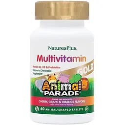 Витамины и минералы Natures Plus Animal Parade Gold 60 жевательных таблеток Ассорти вкусов
