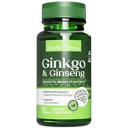 Натуральна добавка Earth‘s Creation Ginkgo and Ginseng 60 таблеток