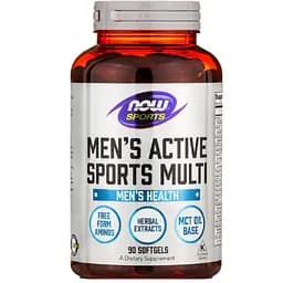 Мужские мультивитамины для активных видов спорта Now Foods Men's Active Sports Multi 90 гелевых капсул