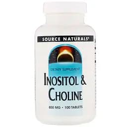Холін і Інозитол Source Naturals Inositol Choline 800 мг 100 таблеток