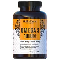 Жирные кислоты Golden Pharm Omega-3 1000 mg 120 капсул