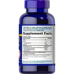 Жирні кислоти Puritan's Pride Double Strength Omega-3 Fish Oil 1200 мг 180 капсул - мініатюра 2