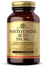 Витамины и минералы Solgar Pantothenic Acid 550 mg, 100 вегакапсул