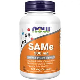 S-аденозил-L-метіонін Now Foods SAM-E 200 мг 120 веганських капсул